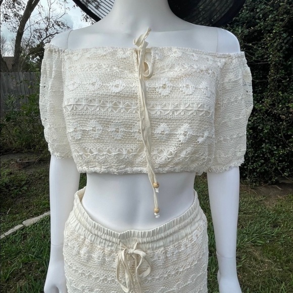 NWT Le Lis Crochet Wide Leg Beach Pool Cover Up Set - Picture 2 of 14